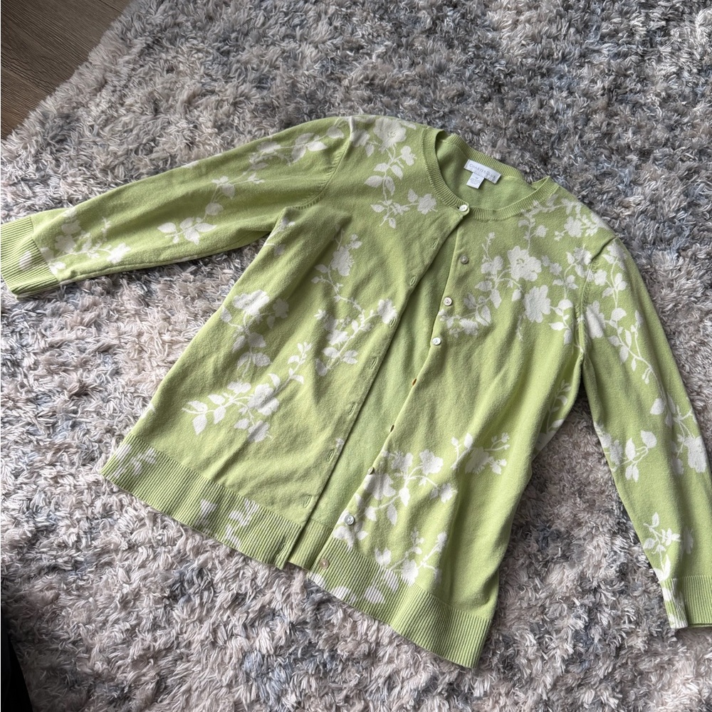 Green Floral Cardigan